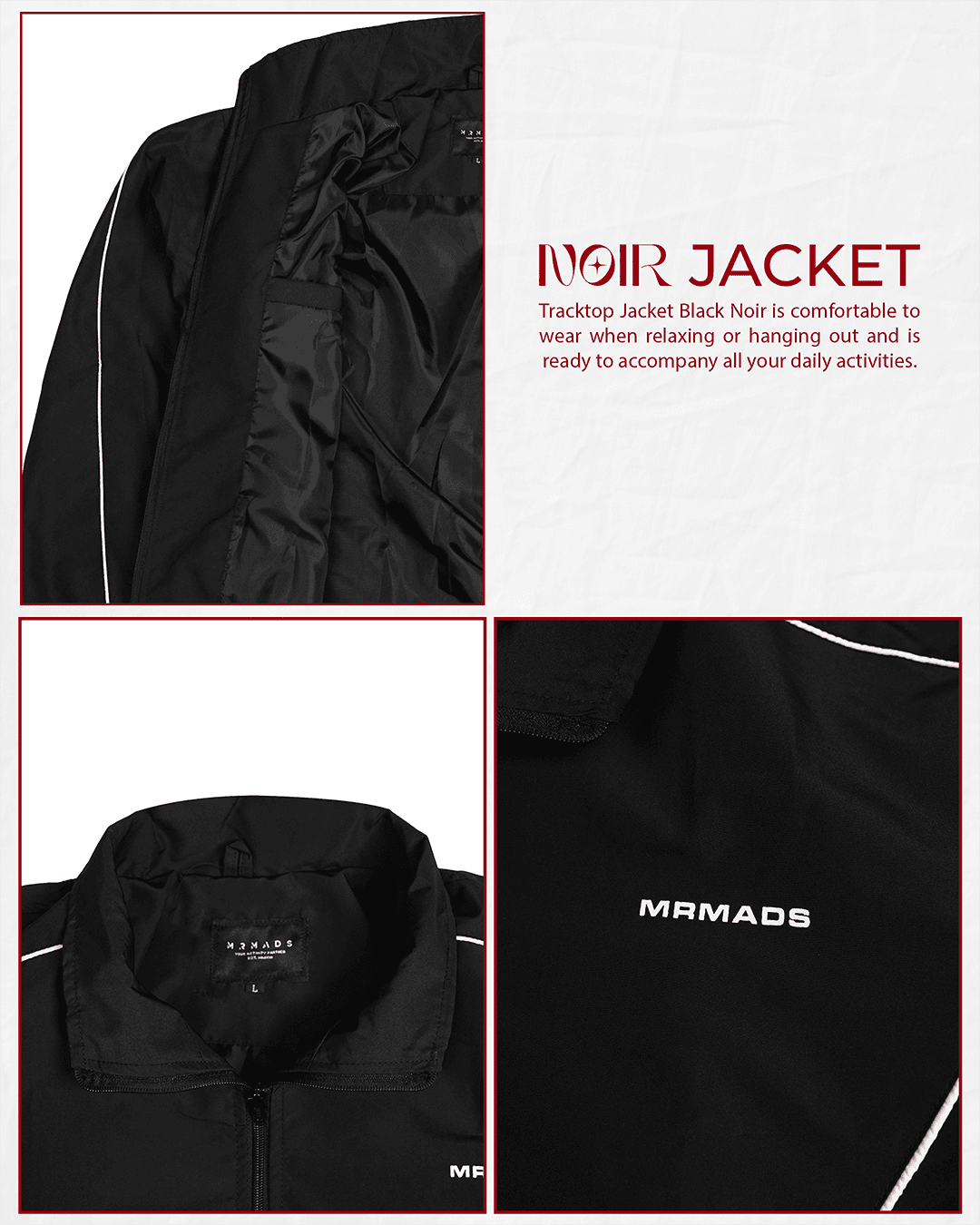 Noir Jacket MR MADS — detail material premium