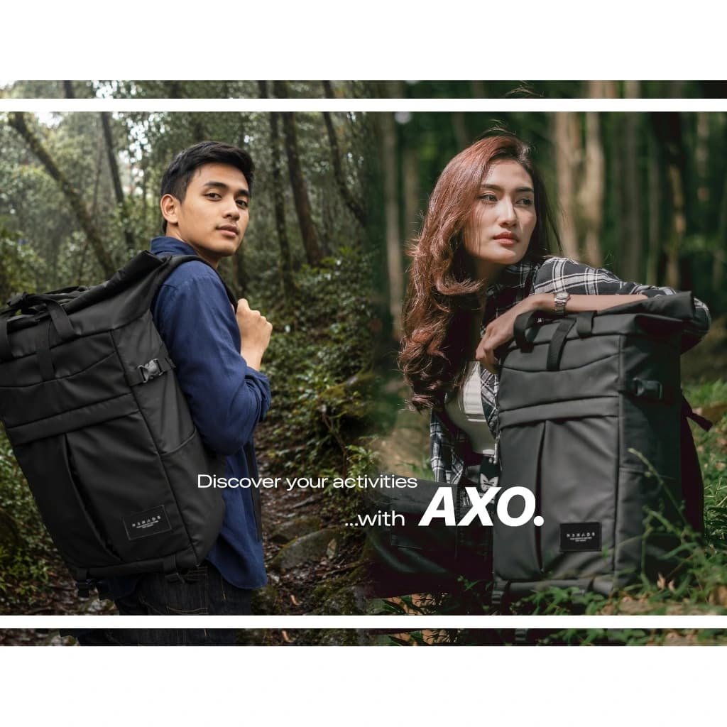 Mr Mads - Tas Ransel Pria - AXO Backpack - Tas Punggung Pria Kapasitas 26L + 2L Tas Laptop 15 inc - Waterproof