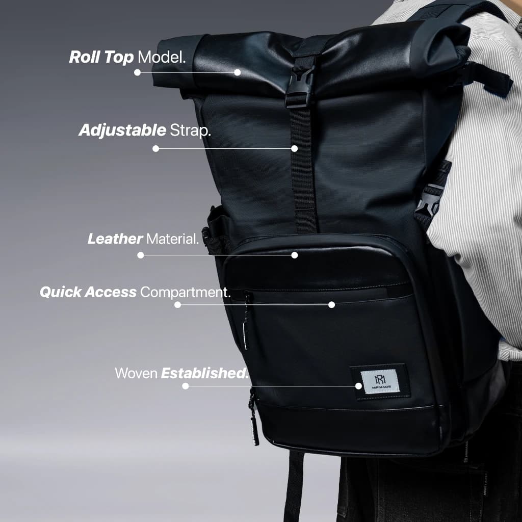 Mr Mads - Barkley  Backpack Pria - Tas Ransel Pria Wanita Tas Punggung Pria Outdoor Kapasitas Besar Tas laptop 15 Inc - Waterproof