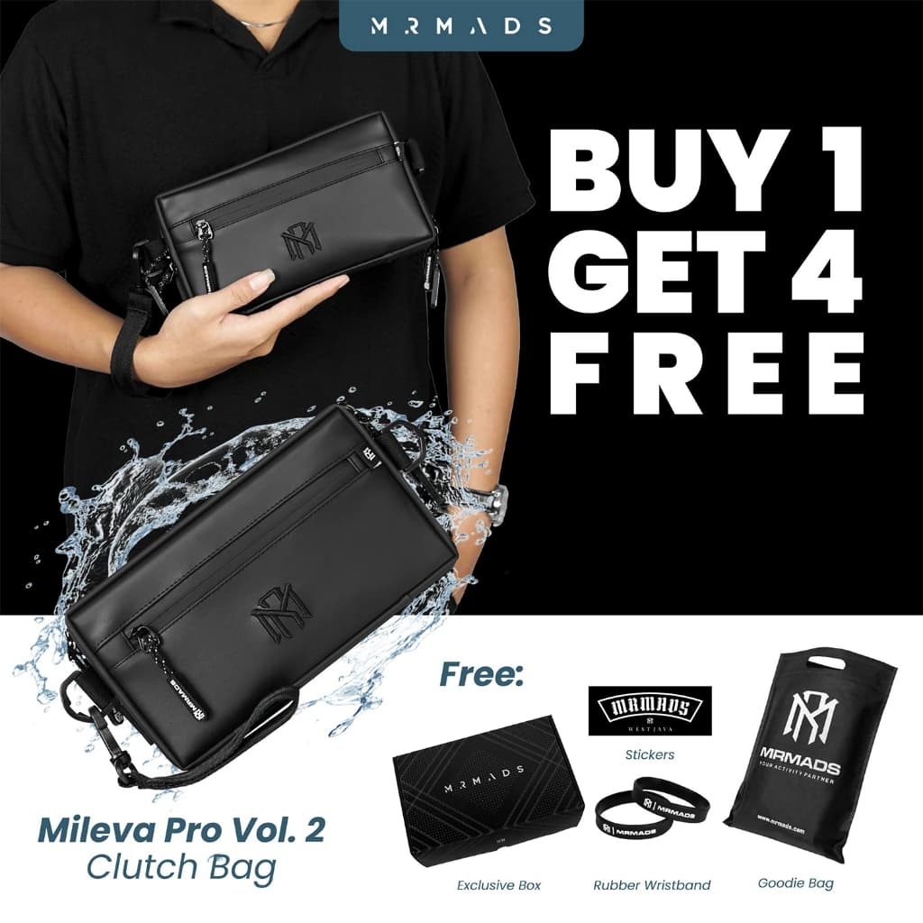 Mr Mads - Mileva Clutch Bag Pro Vol.2 - Hand Bag Sling Bag Pouch Bag Hanging Bag Tas Selempang HP Dompet - Organizer Card Pocket Waterproof Multifungsi