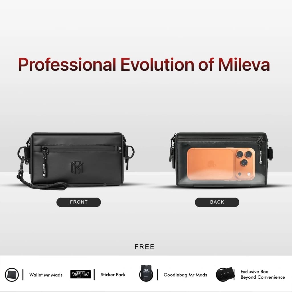 Mr Mads - Mileva Clutch Bag Pro Vol.2 - Hand Bag Sling Bag Pouch Bag Hanging Bag Tas Selempang HP Dompet - Organizer Card Pocket Waterproof Multifungsi