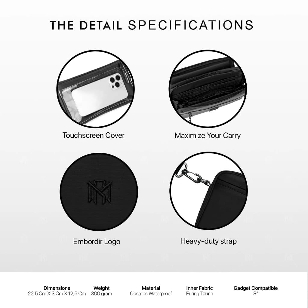 Mr Mads - Mileva Clutch Bag Pro Vol.2 - Hand Bag Sling Bag Pouch Bag Hanging Bag Tas Selempang HP Dompet - Organizer Card Pocket Waterproof Multifungsi