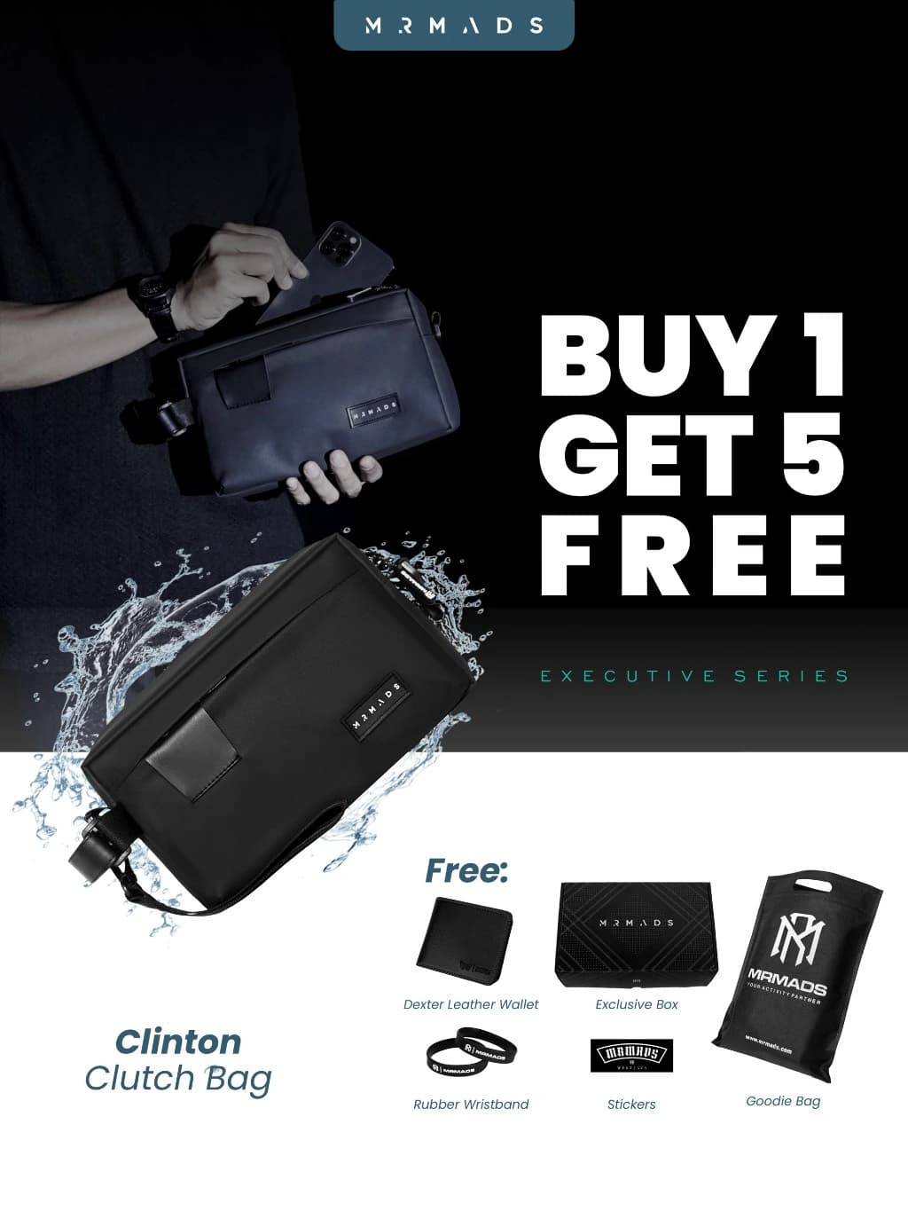 MR MADS - Tas Selempang Pria "SKYLAR" Clutch Bag - Sling Bag Waterproof