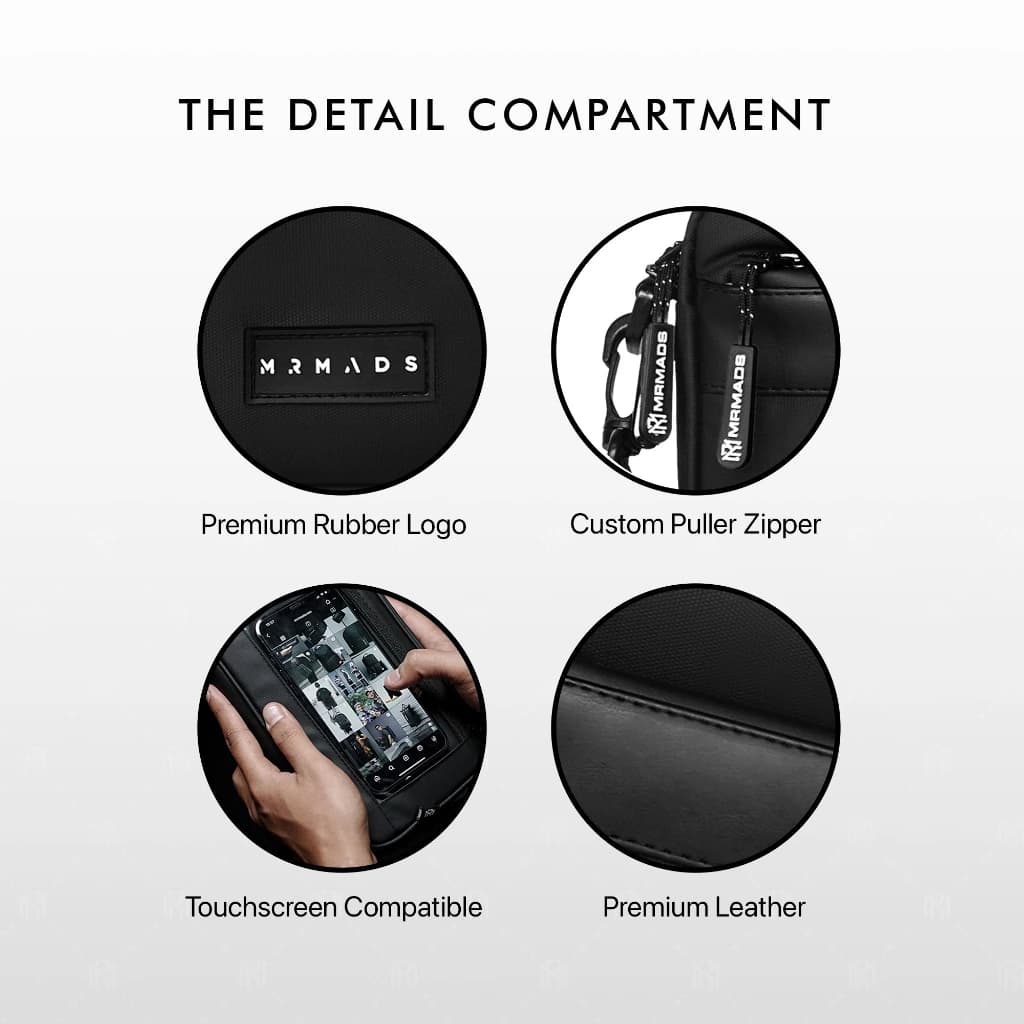 Mr Mads - Sling Bag Pria BRIGHTON Clutch Bag Multyfungsi 3 in 1 Hand Bag Cowok Waterproof Tas Tangan Anti Air Sling Bag Kulit Waistbag
