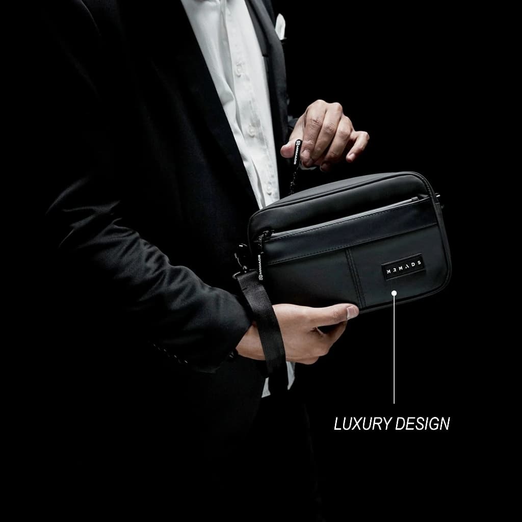Mr Mads - Sling Bag Pria BRIGHTON Clutch Bag Multyfungsi 3 in 1 Hand Bag Cowok Waterproof Tas Tangan Anti Air Sling Bag Kulit Waistbag