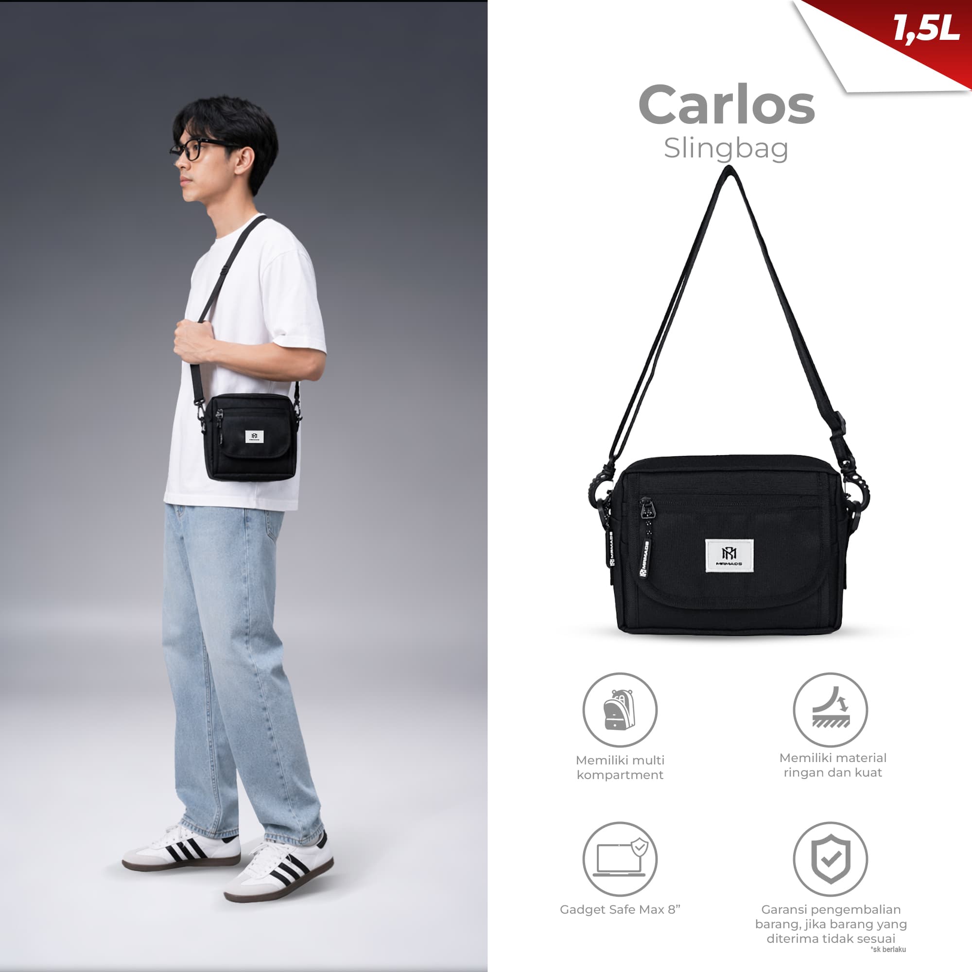 Mr Mads - Carlos - Tas Selempang Pria AUTHENTIC