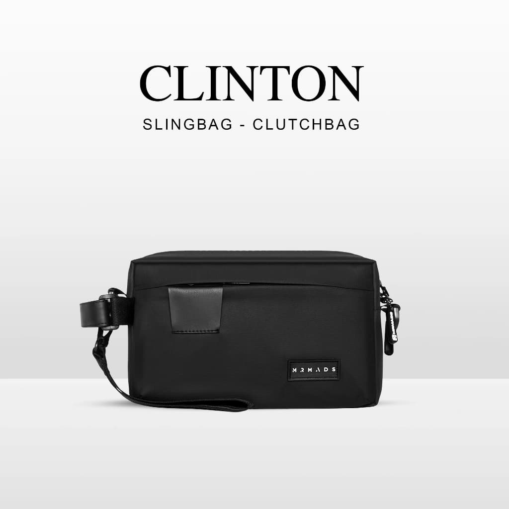 Mr Mads - Sling Bag Pria CLINTON Clutch Bag Multyfungsi 3 in 1 Hand Bag Cowok Waterproof Tas Tangan Anti Air Sling Bag Kulit Waistbag