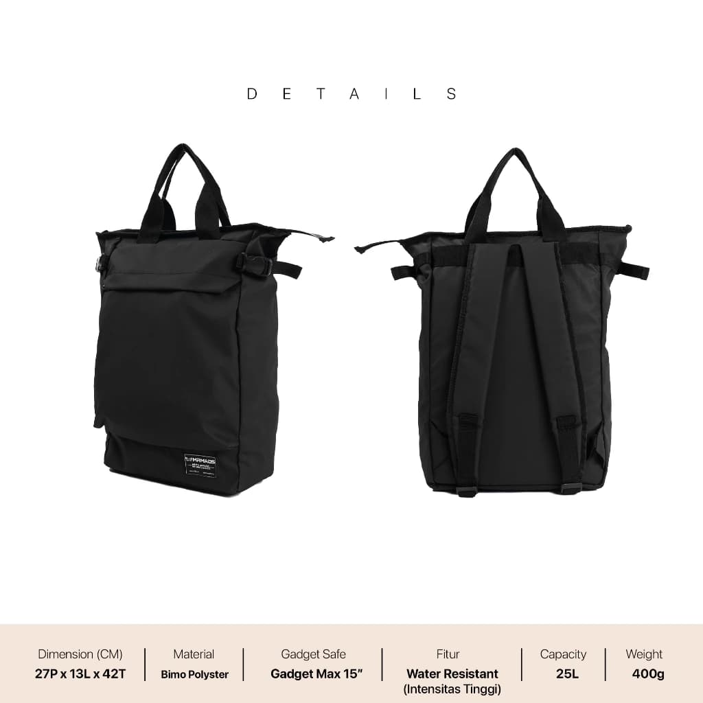 MR MADS - Backpack "EPIC" - Totebag - Tas Ransel Pria Wanita - Tas Laptop up to 15 inc WATERPROOF