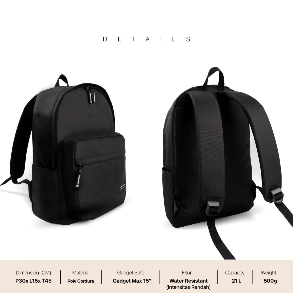 Mr Mads - Florenz Backpack Tas Ransel Laptop Pria Wanita Tas Punggung Perempuan Tas Sekolah Tas Kuliah Tas Leptop 14-16 inch Tas Kerja Cowok Terbaru