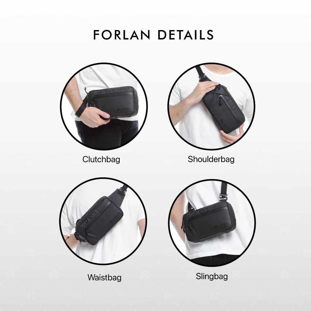 Mr Mads - Forlan Clutchbag - Waistbag Slingbag Handbag Pouchbag Tas Selempang Tas Pinggang - Multifungsi 4 in 1