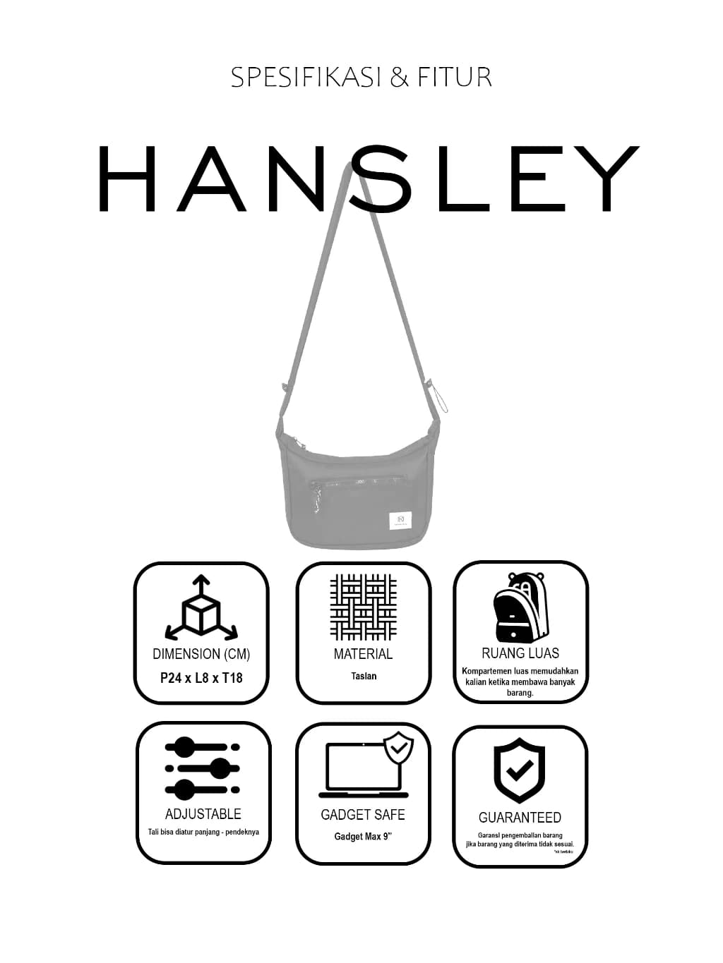 Mr Mads - Hansley Sling Bag Tas Selempang Pria Waistbag Pria crossbody & shoulder bags