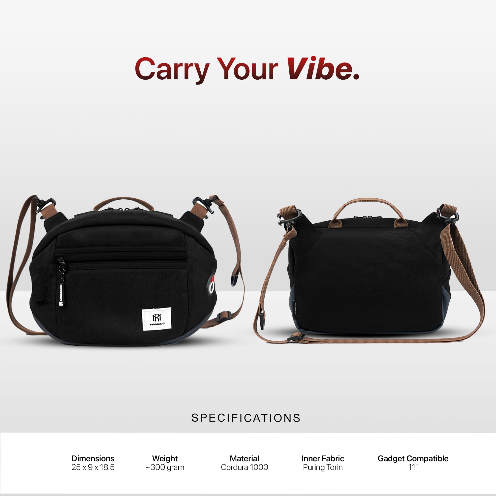 Mr Mads - Hector Sling Bag - Tas Selempang Pria Waistbag Pria Crossbody Shoulder Bags Tas Camera
