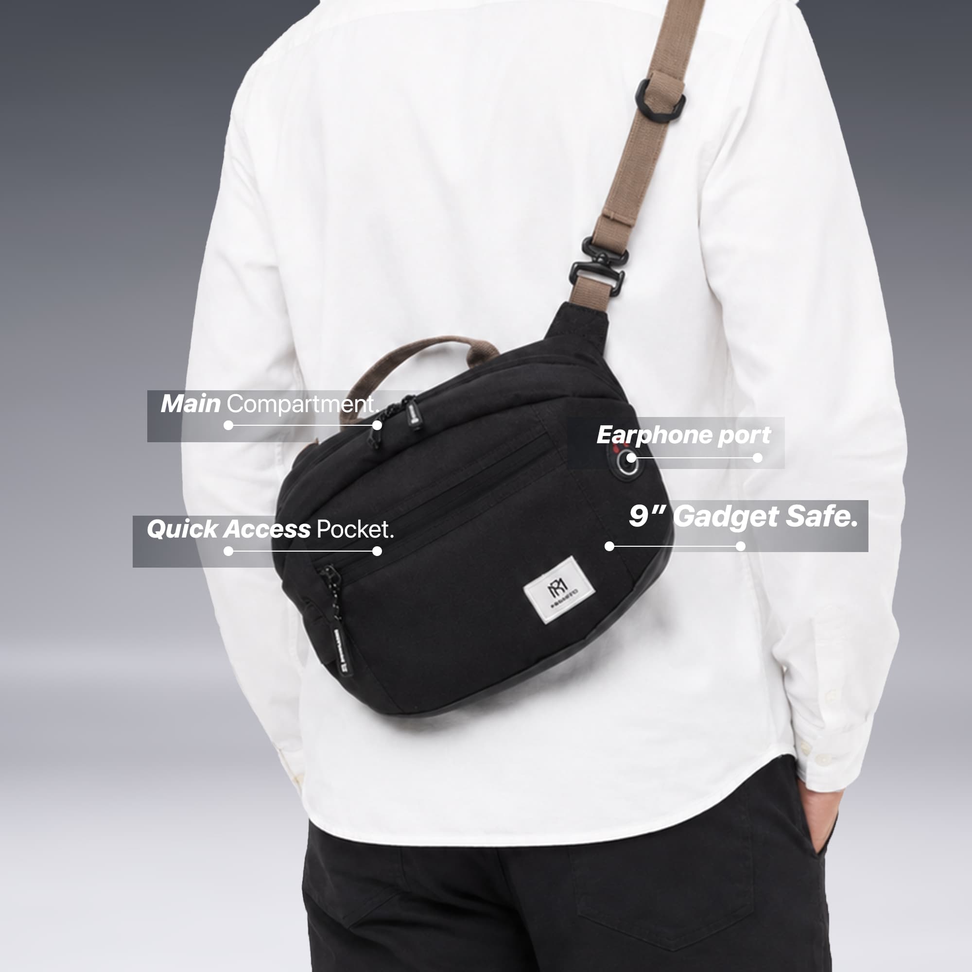 Mr Mads - Hector Sling Bag - Tas Selempang Pria Waistbag Pria Crossbody Shoulder Bags Tas Camera