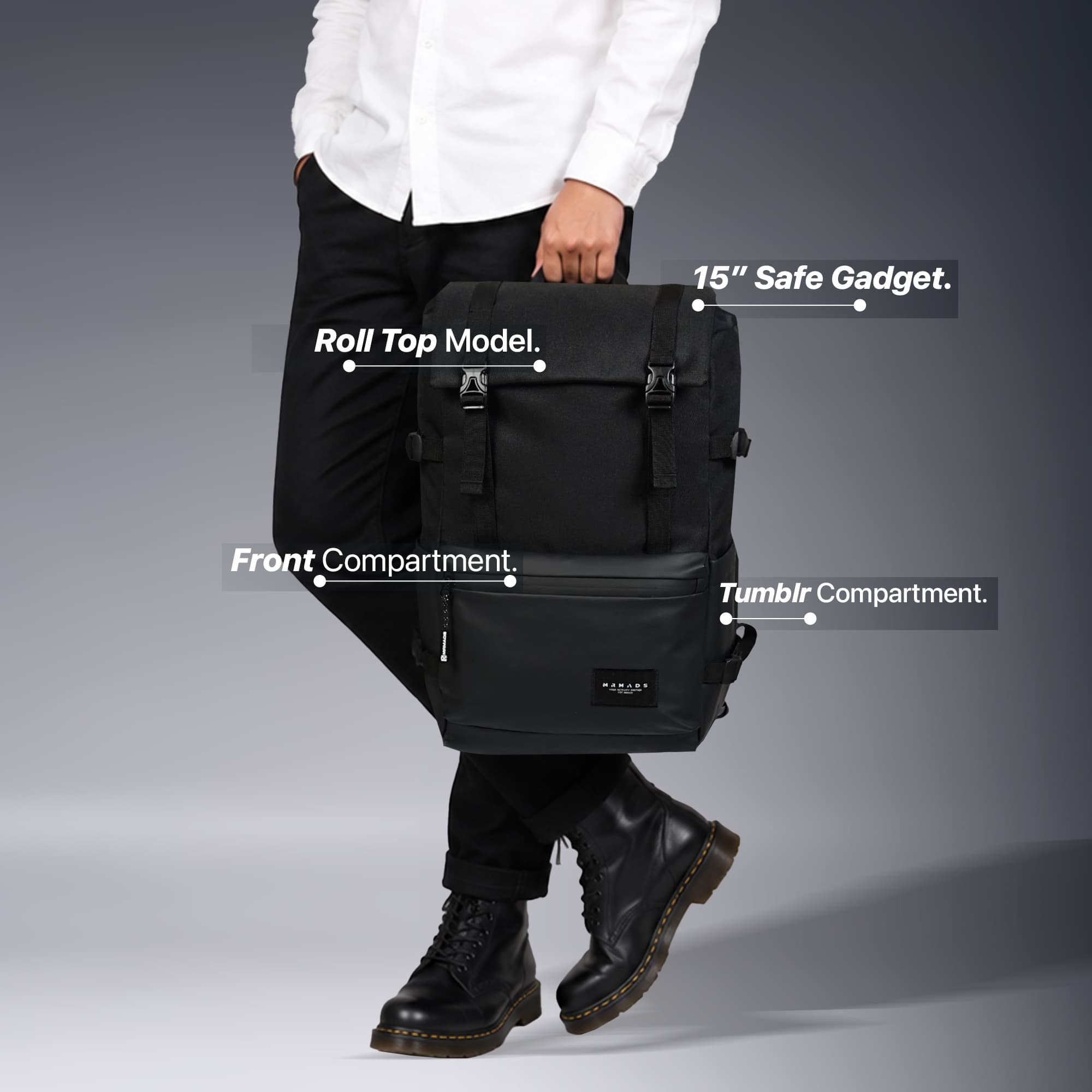 Mr Mads - Jasper Backpack Tas Ransel Laptop Pria Tas Sekolah Tas Kuliah Tas Laptop Tas Kerja Cowok Terbaru