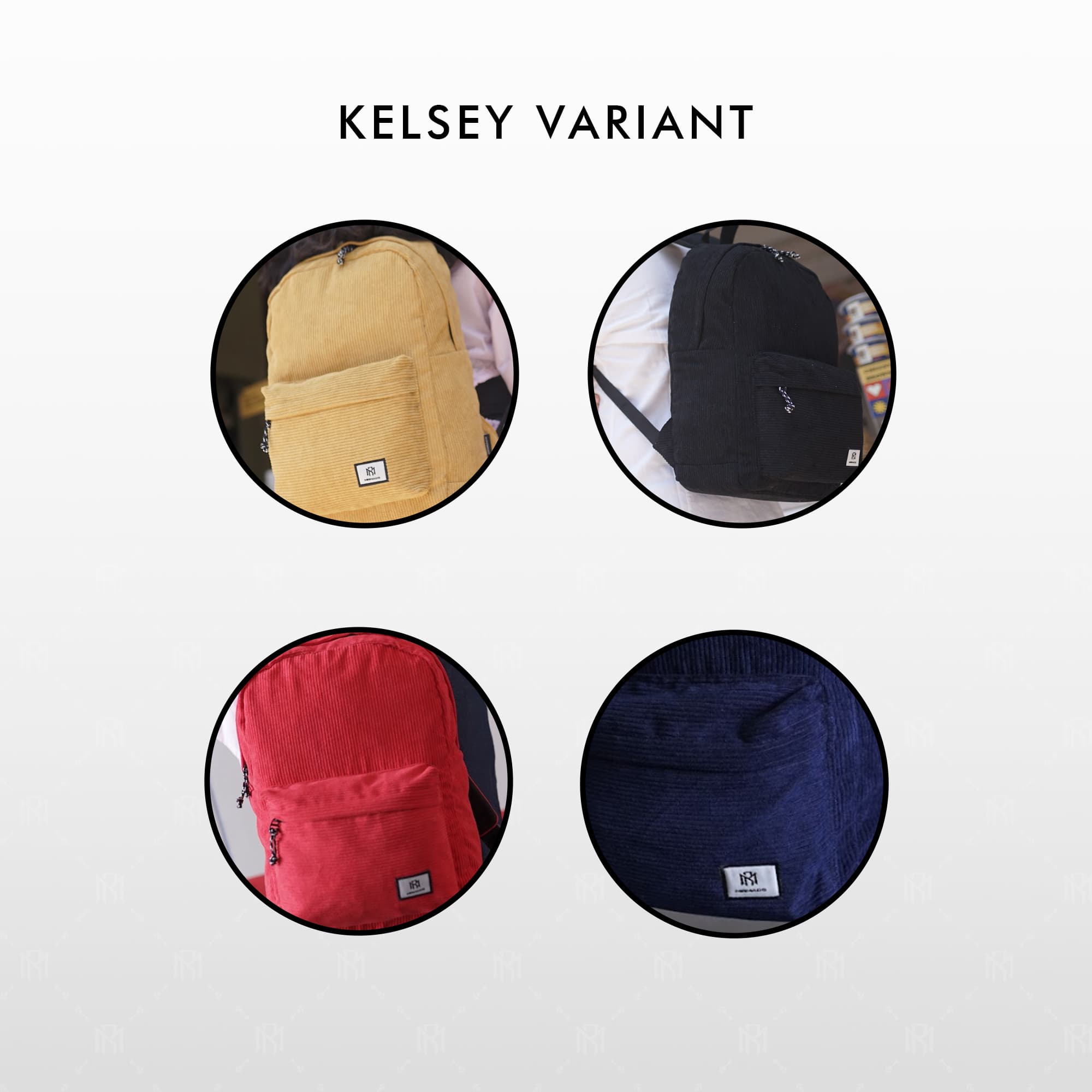 Mr Mads - Kelsey Tas Ransel Corduroy Backpack Unisex Pria Wanita Tas Ransel Sekolah