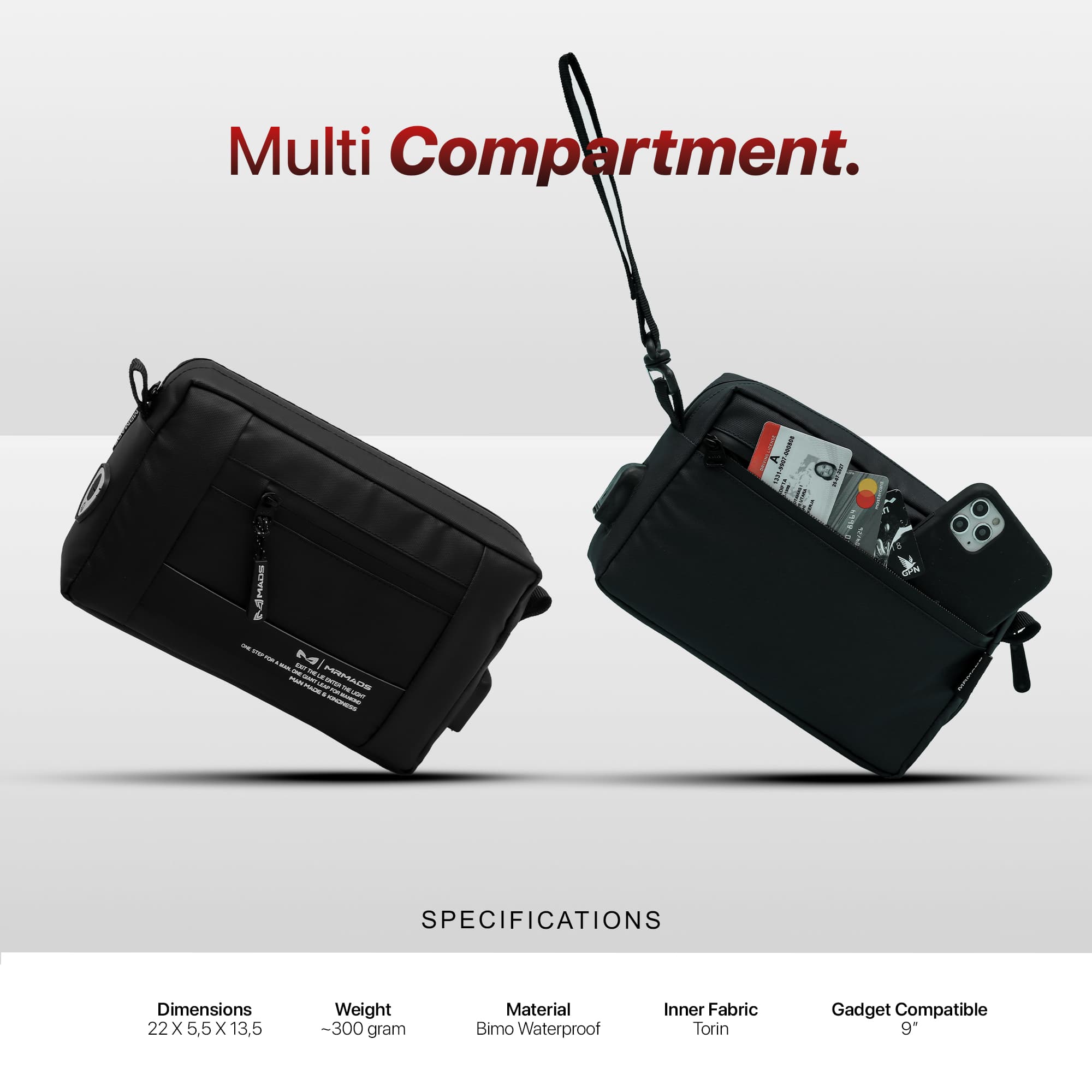 MR MADS - Tas Selempang Pria "KEPLER" Clutch Bag - Sling Bag Waterproof