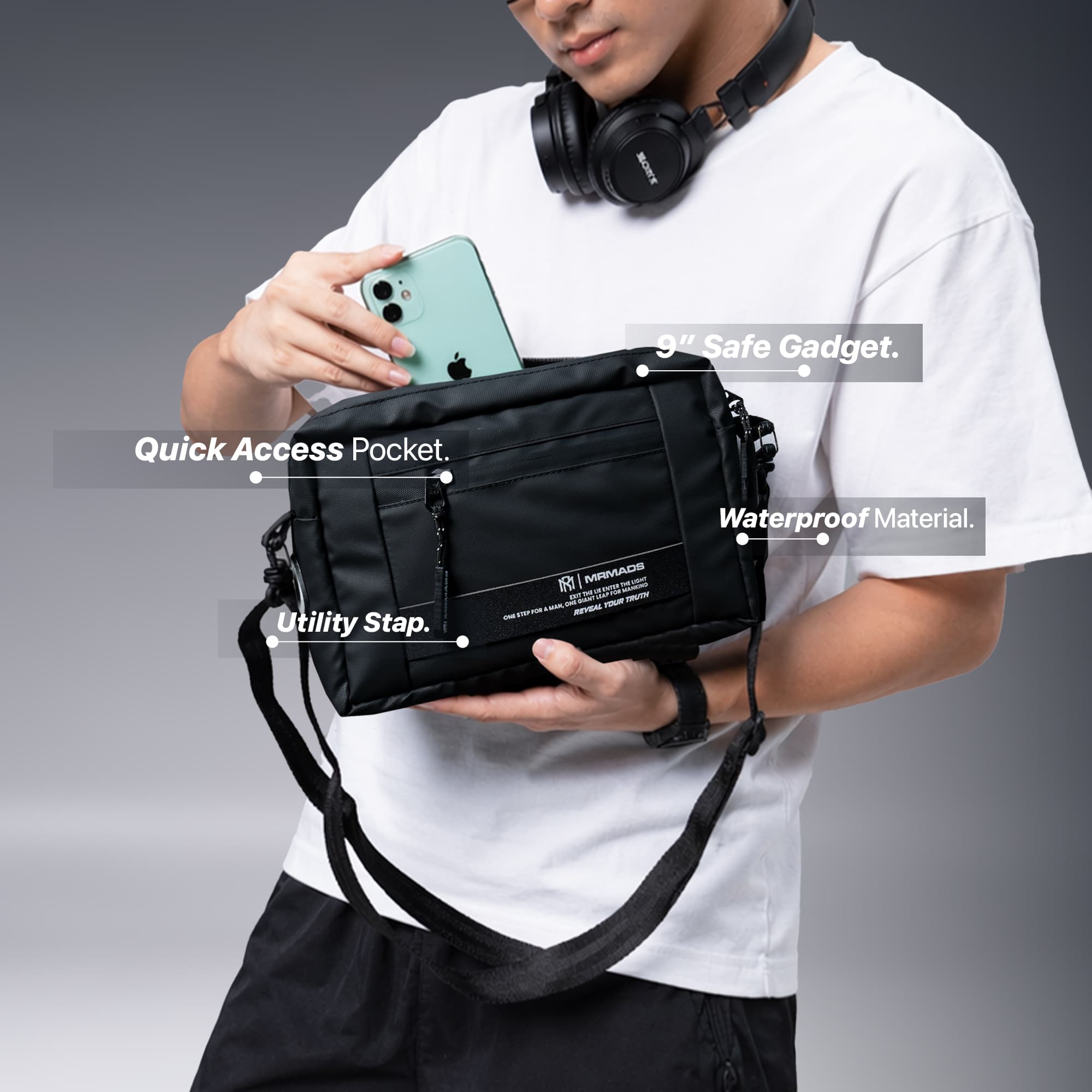 MR MADS - Tas Selempang Pria "KEPLER" Clutch Bag - Sling Bag Waterproof