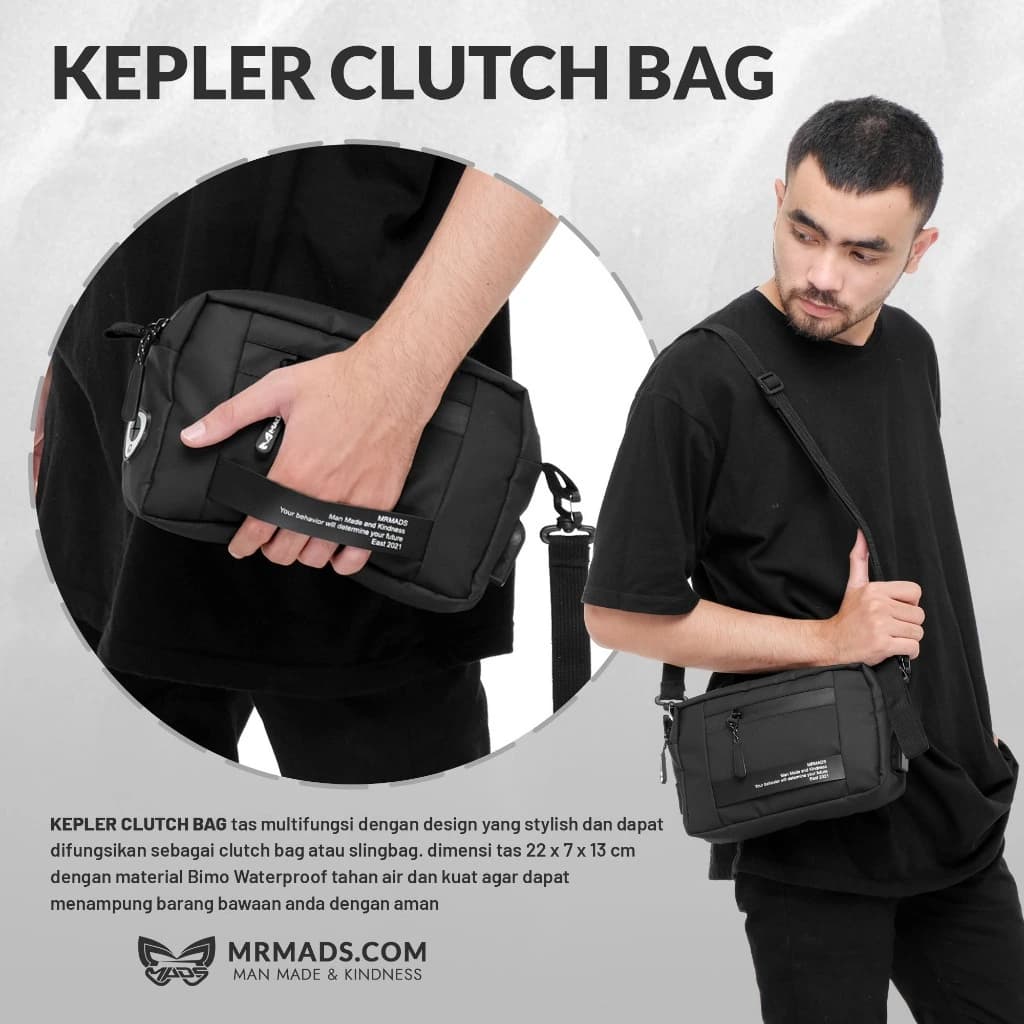 MR MADS - Tas Selempang Pria "KEPLER" Clutch Bag - Sling Bag Waterproof