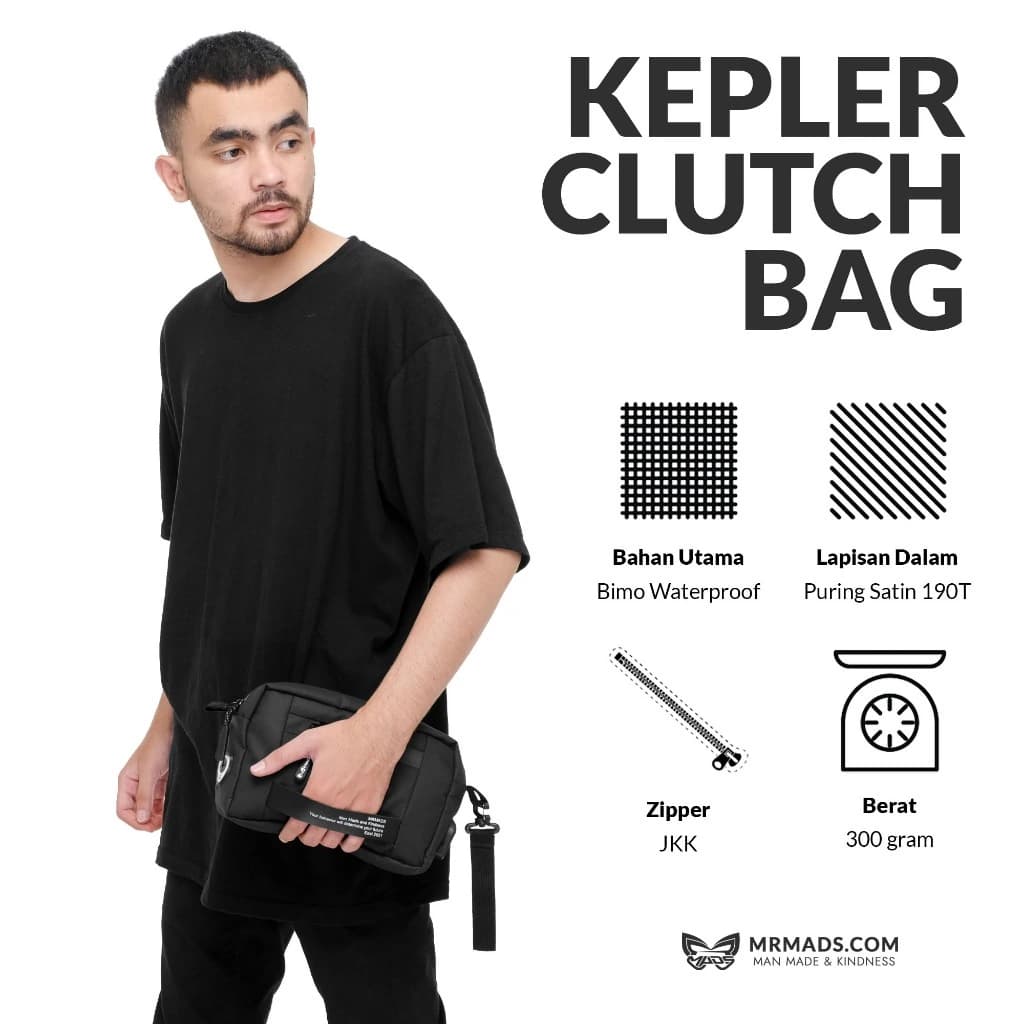 MR MADS - Tas Selempang Pria "KEPLER" Clutch Bag - Sling Bag Waterproof