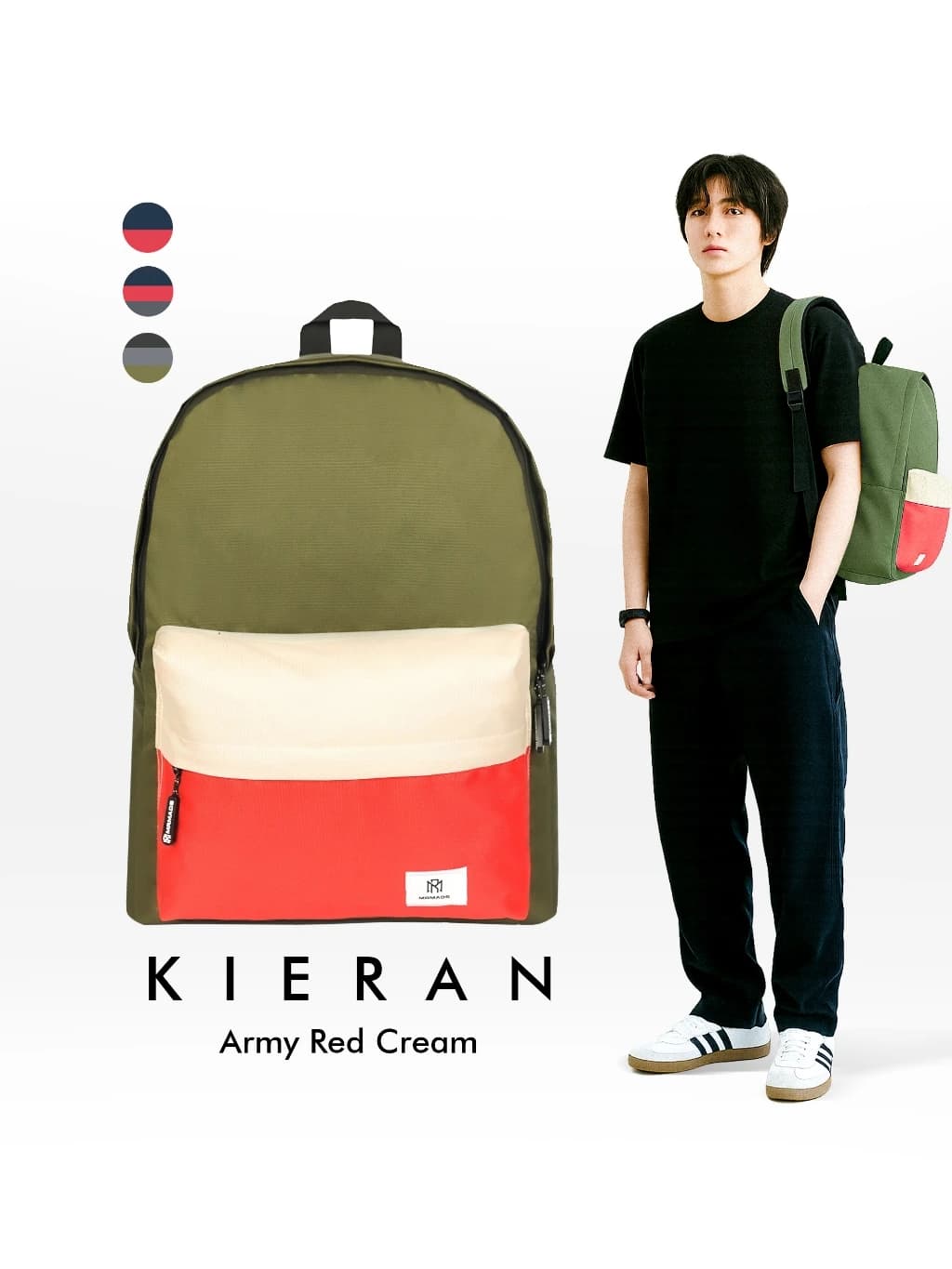 Mr Mads - Tas Ransel Kieran Navy Red Backpack