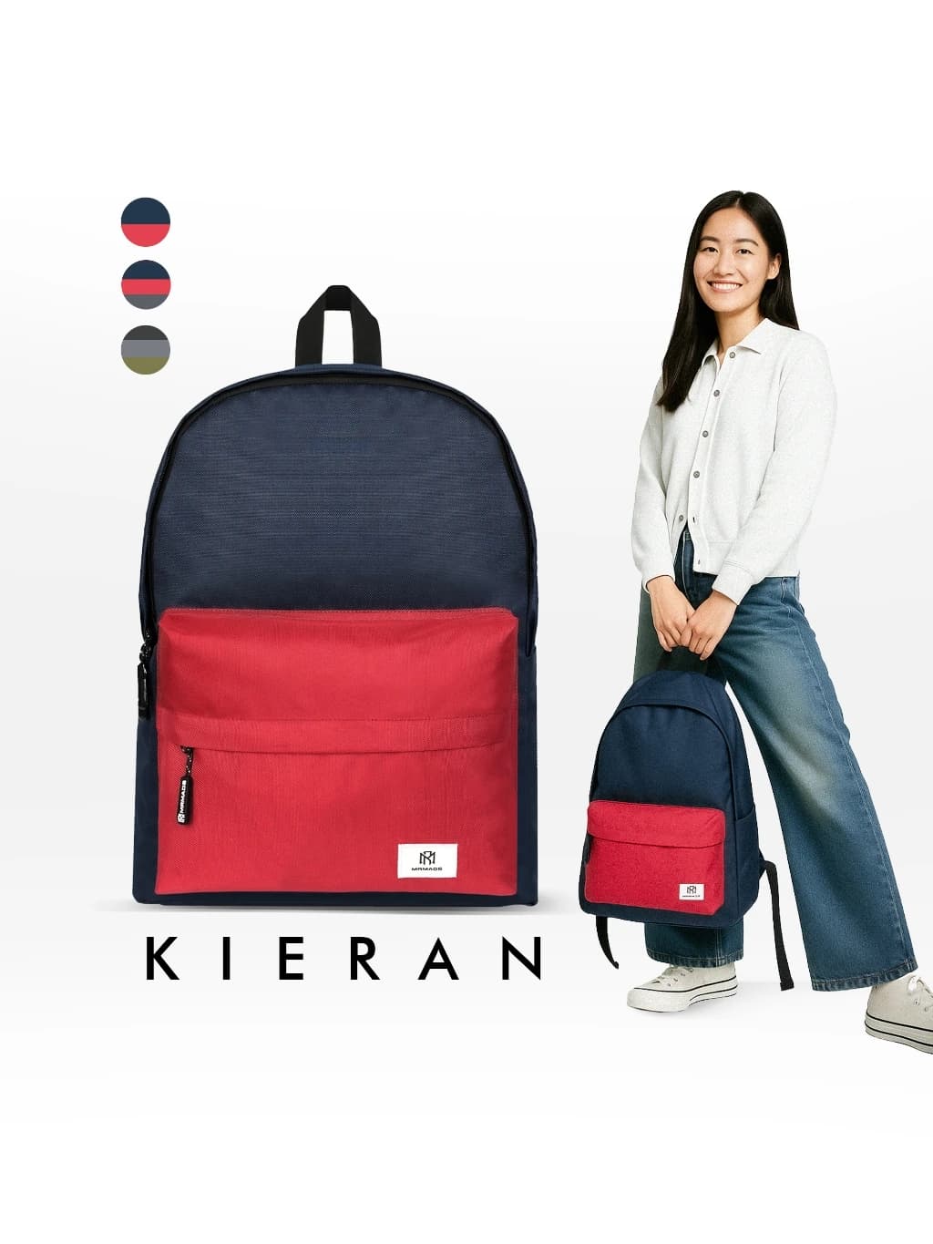 Mr Mads - Tas Ransel Kieran Navy Red Backpack