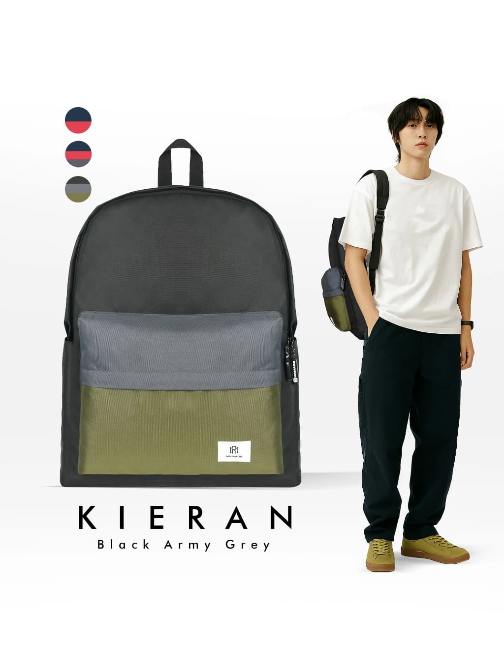 Mr Mads - Tas Ransel Kieran Navy Red Backpack
