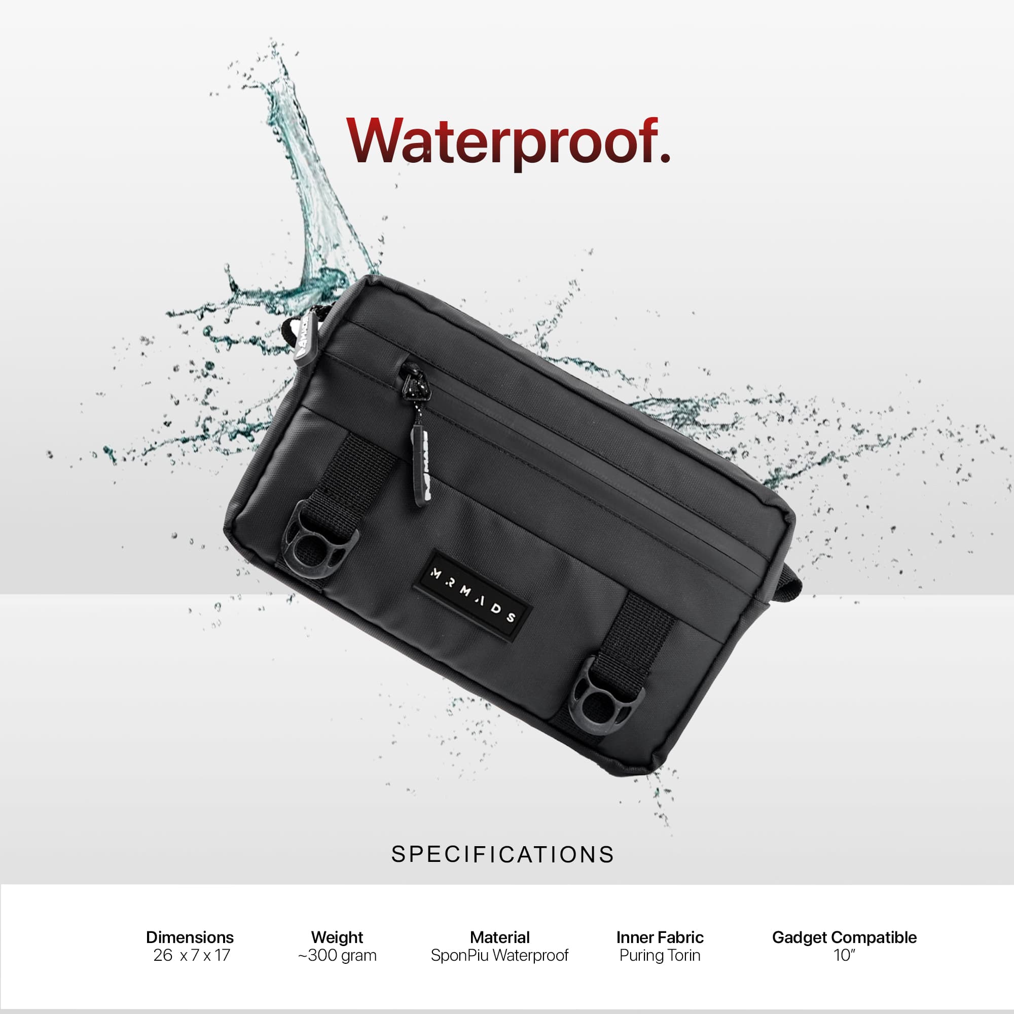 Mr Mads - Kyler Clutch Bag - Tas Selempang Handbag Pria Sling Bag Pouch Pria Wanita (Unisex) - Waterproof