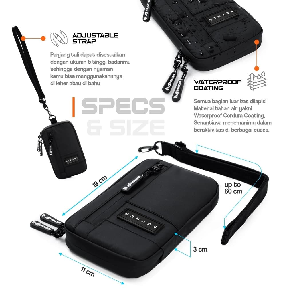 Mr Mads - Leon Hanging Wallet - Tas Selempang Pria Tas Hp Dompet Waterproof - Tas Slingbag Kecil