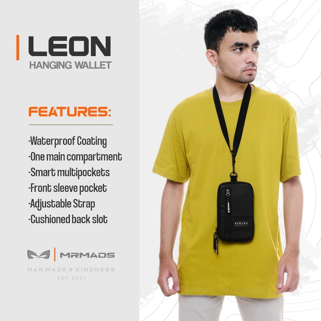 Mr Mads - Leon Hanging Wallet - Tas Selempang Pria Tas Hp Dompet Waterproof - Tas Slingbag Kecil