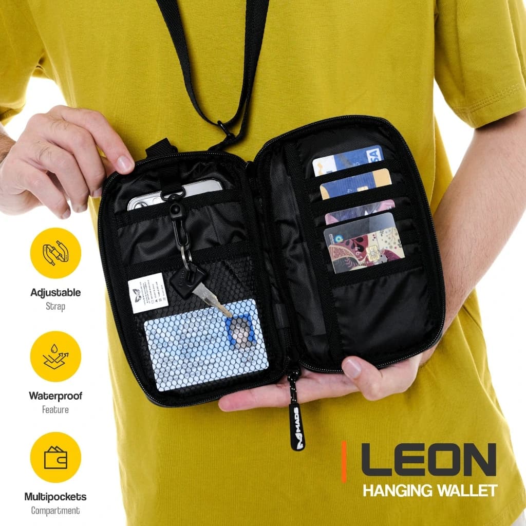 Mr Mads - Leon Hanging Wallet - Tas Selempang Pria Tas Hp Dompet Waterproof - Tas Slingbag Kecil