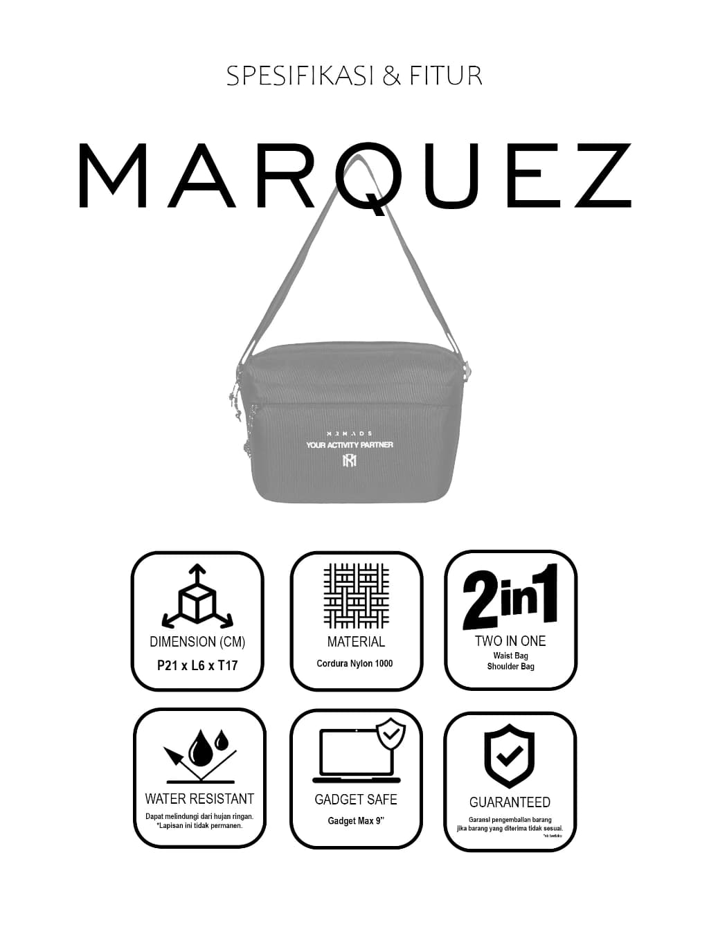 Mr Mads - marquez Sling Bag Tas Selempang Pria Waistbag Pria crossbody & shoulder bags
