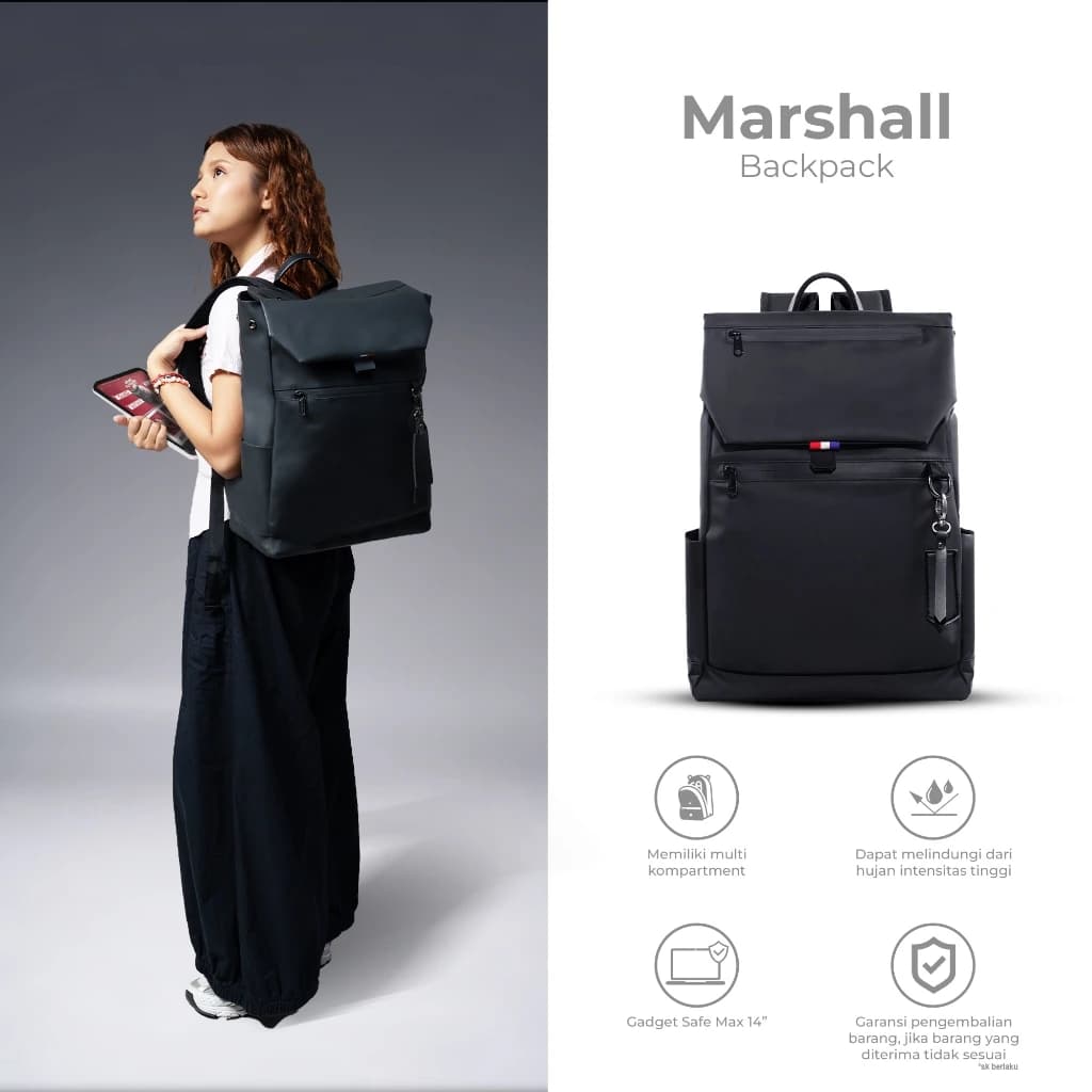 Mr Mads - Marshall Backpack Pria - Tas Ransel Pria Wanita Tas Punggung Pria Outdoor Kapasitas Besar Tas laptop 14,6 Inc - Waterproof