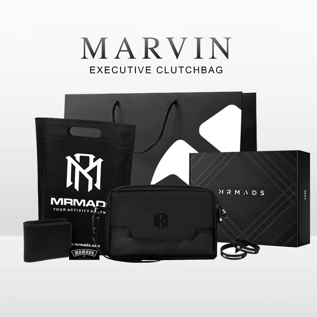 Mr Mads - Sling Bag Pria MARVIN Clutch Bag Multyfungsi 3 in 1 Hand Bag Cowok Waterproof Tas Tangan Anti Air Sling Bag Kulit Waistbag