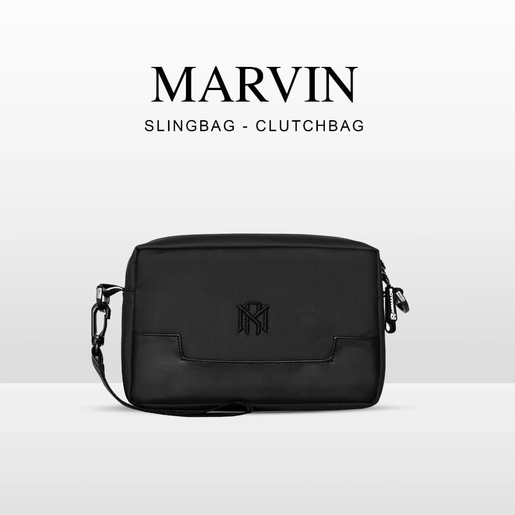 Mr Mads - Sling Bag Pria MARVIN Clutch Bag Multyfungsi 3 in 1 Hand Bag Cowok Waterproof Tas Tangan Anti Air Sling Bag Kulit Waistbag