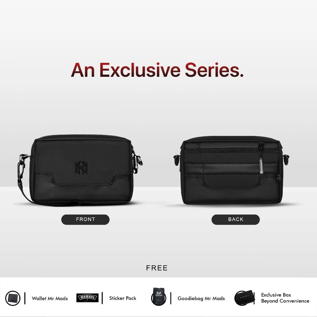Mr Mads - Sling Bag Pria MARVIN Clutch Bag Multyfungsi 3 in 1 Hand Bag Cowok Waterproof Tas Tangan Anti Air Sling Bag Kulit Waistbag