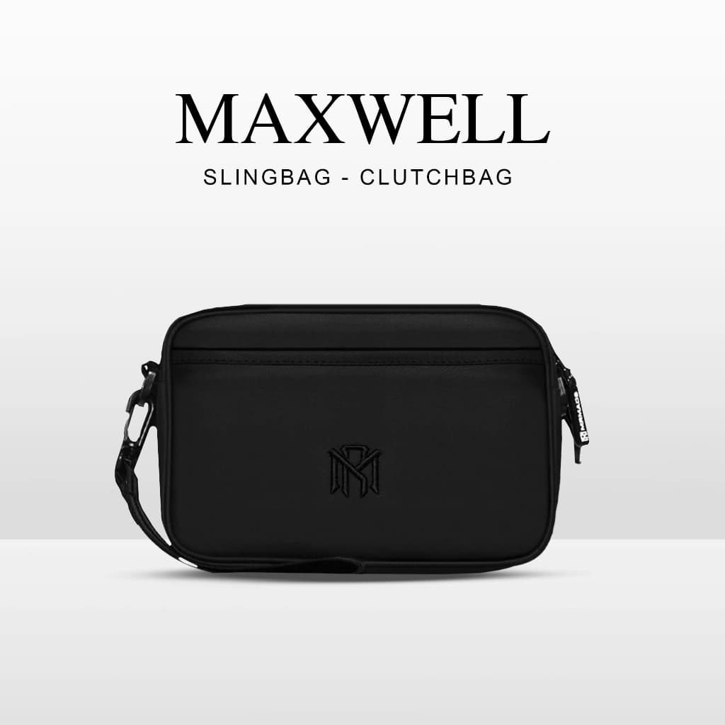 Mr Mads - Sling Bag Pria MAXWELL Clutch Bag Multyfungsi 3 in 1 Hand Bag Cowok Waterproof Tas Tangan Anti Air Sling Bag Kulit Waistbag