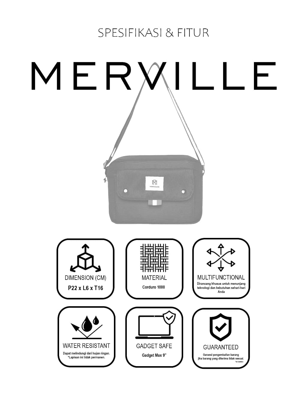 Mr Mads - Merville Sling Bag Tas Selempang Pria Waistbag Pria crossbody & shoulder bags