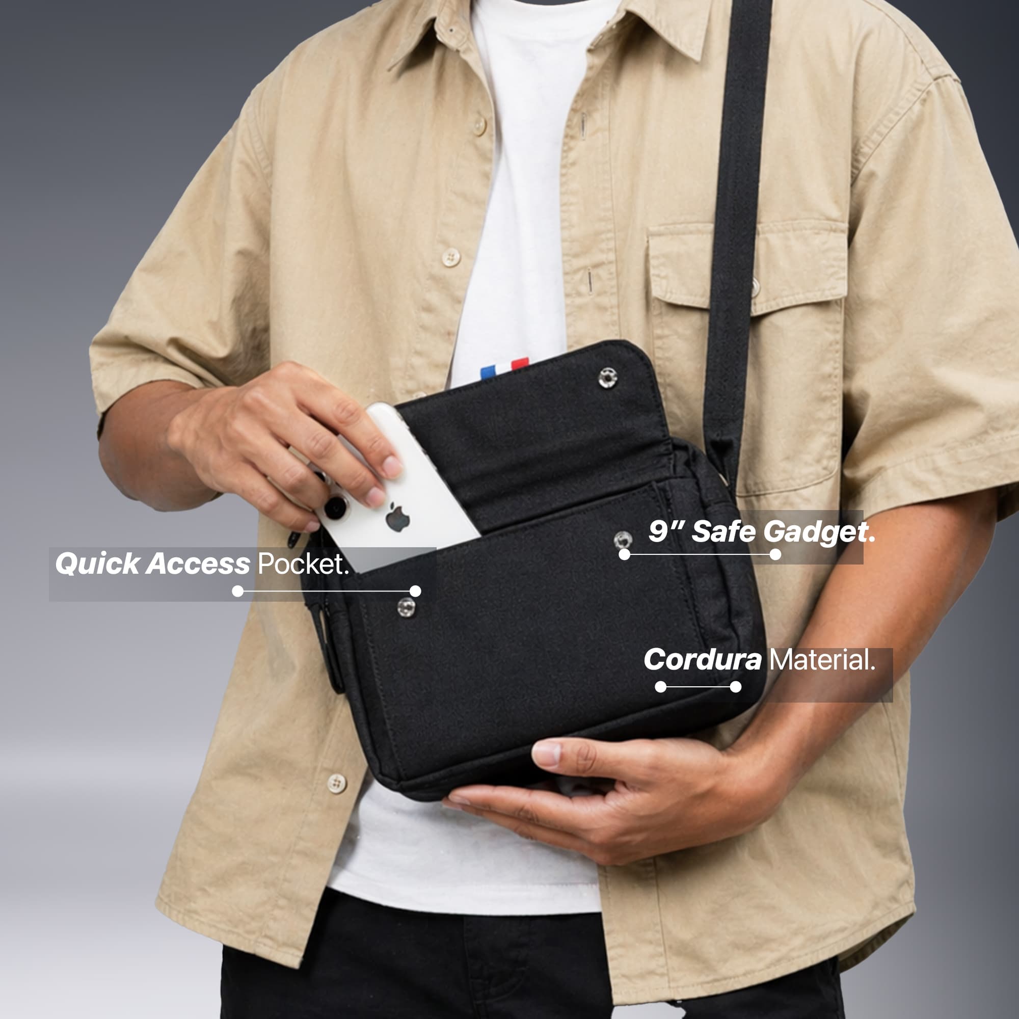 Mr Mads - Merville Sling Bag Tas Selempang Pria Waistbag Pria crossbody & shoulder bags