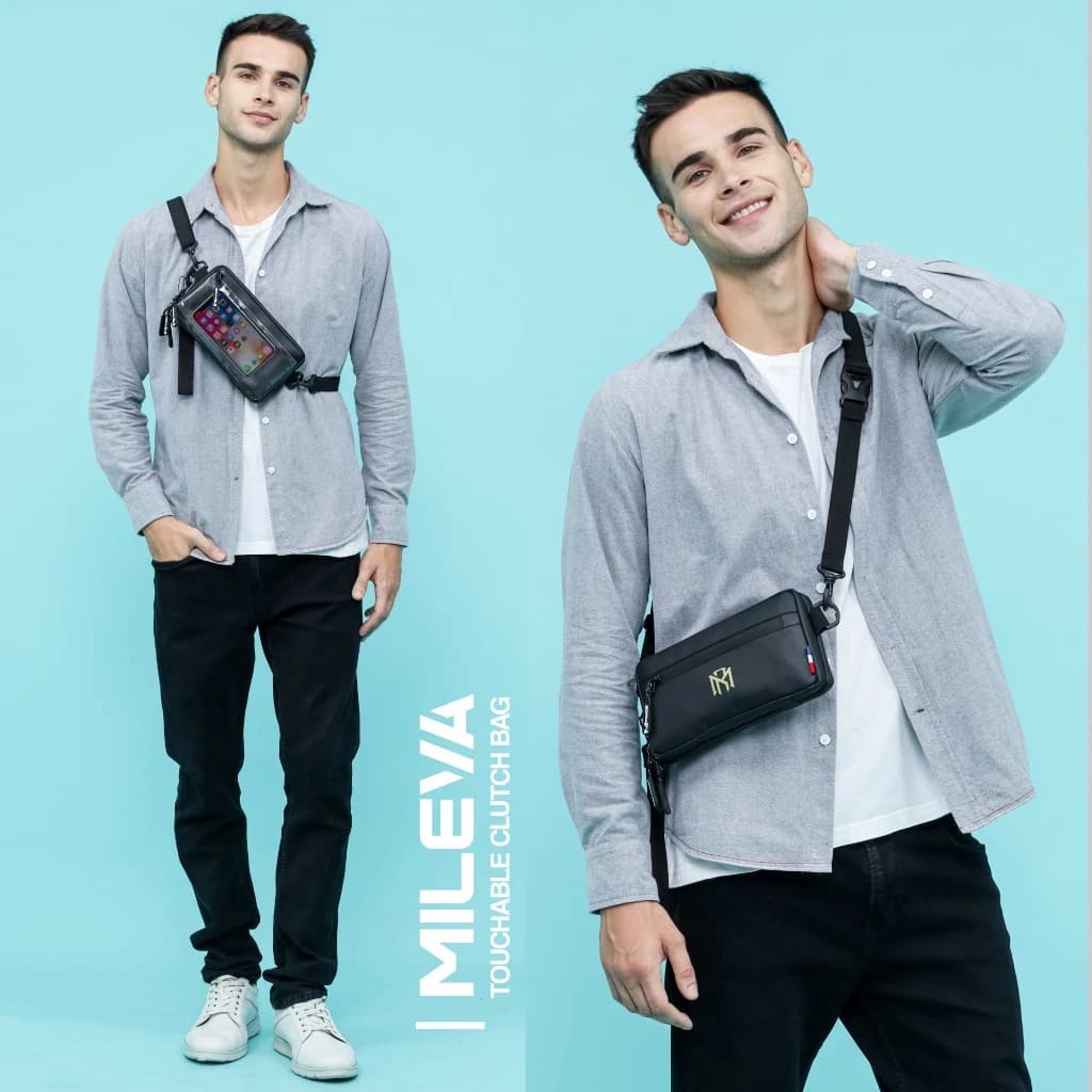Mr Mads - Mileva Clutch Bag - Hand Bag Sling Bag Pouch Bag Hanging Bag Tas Selempang HP Dompet - Organizer Card Pocket Waterproof Multifungsi