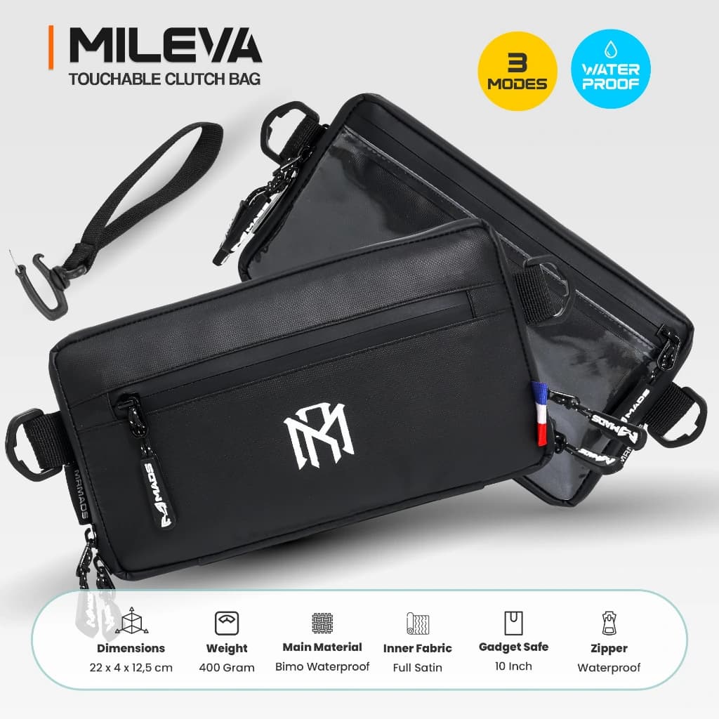 Mr Mads - Mileva Clutch Bag - Hand Bag Sling Bag Pouch Bag Hanging Bag Tas Selempang HP Dompet - Organizer Card Pocket Waterproof Multifungsi