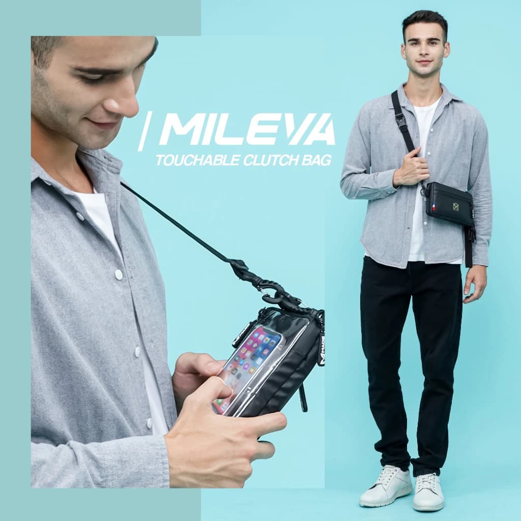 Mr Mads - Mileva Clutch Bag - Hand Bag Sling Bag Pouch Bag Hanging Bag Tas Selempang HP Dompet - Organizer Card Pocket Waterproof Multifungsi