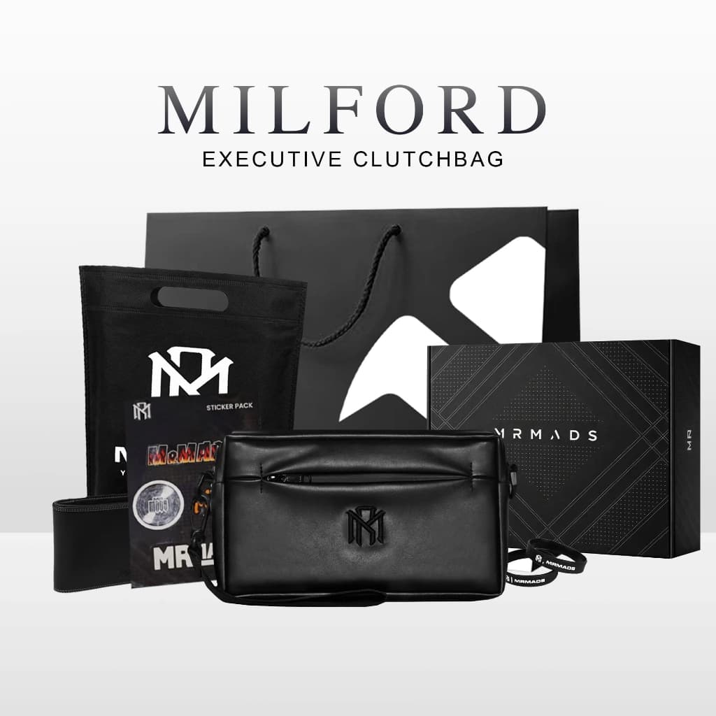 Mr Mads - Sling Bag Pria MILFORD Clutch Bag Multyfungsi 3 in 1 Hand Bag Cowok Waterproof Tas Tangan Anti Air Sling Bag Kulit Waistbag