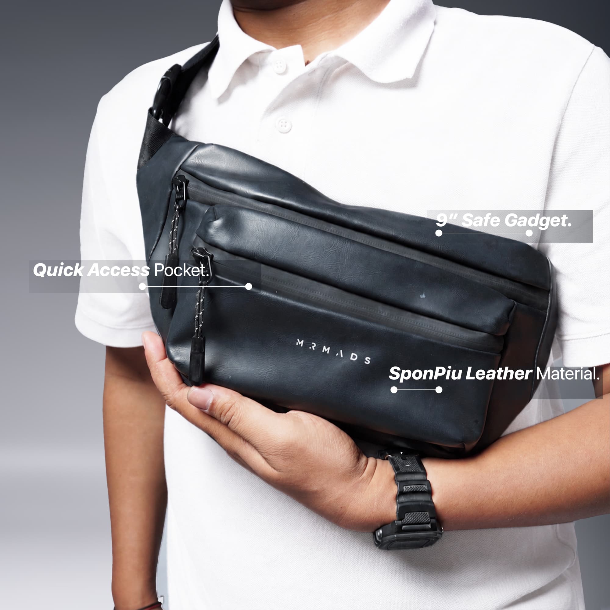 Mr Mads - Railen Waistbag - Tas Pinggang Selempang Pria Waistbag Pria crossbody & shoulder bags