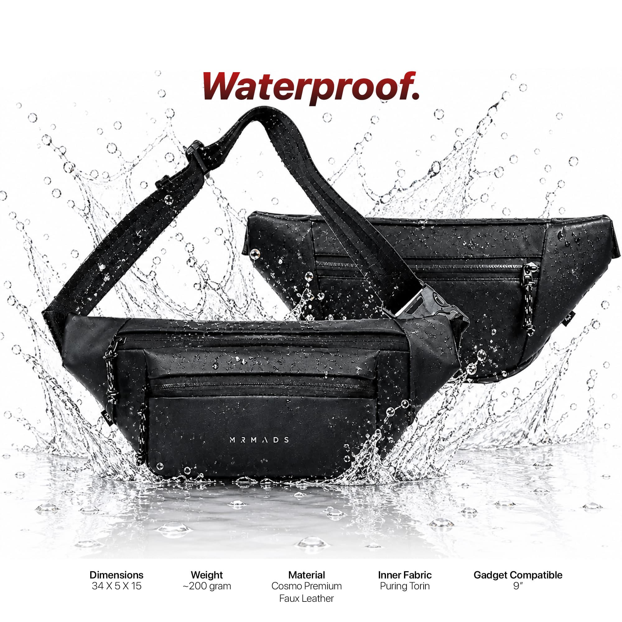 Mr Mads - Railen Waistbag - Tas Pinggang Selempang Pria Waistbag Pria crossbody & shoulder bags