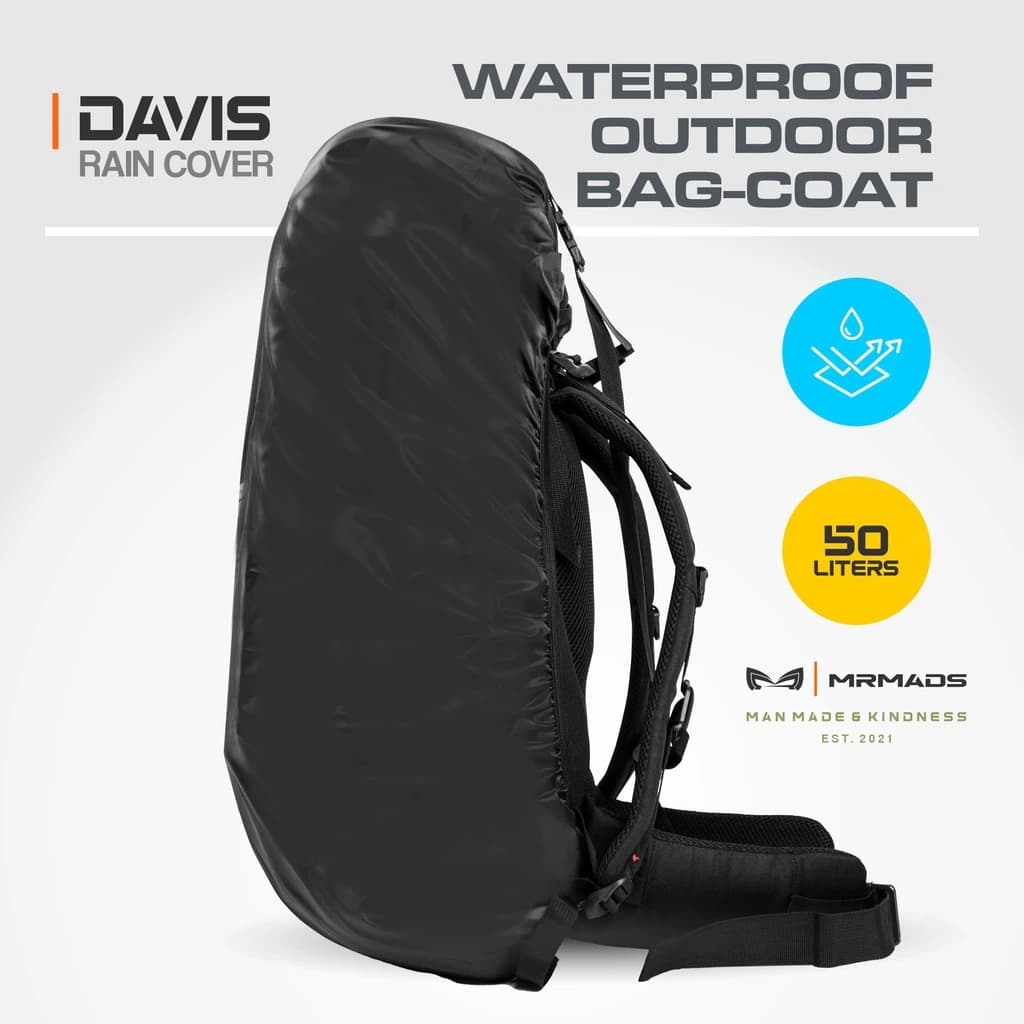 Mr Mads - Davis Rain Cover for Bag - Kover Hujan untuk Tas - Coating Waterproof Outdoor