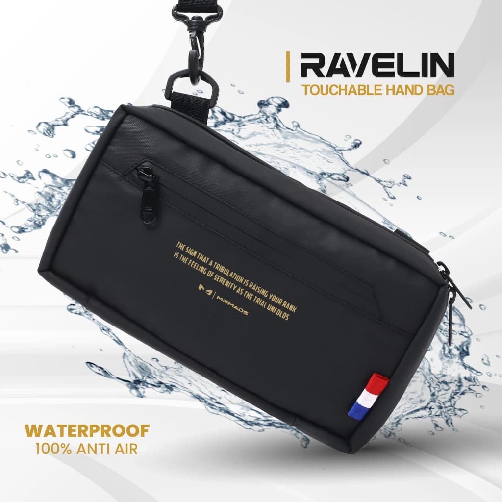 Mr Mads - Tas Hand Bag "RAVELIN" 3 in one - Clutch Bag Pria - Sling Bag Pria - Tas Selempang Pria Multifungsi