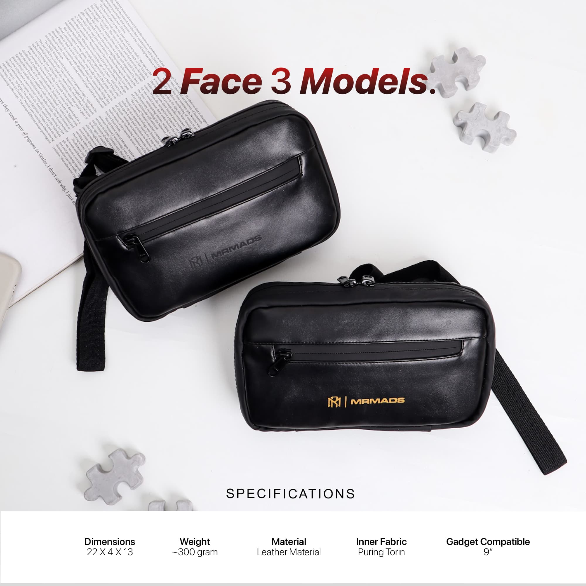 MR MADS - Tas Selempang Pria "RAXEL" Clutch Bag - Sling Bag Waterproof