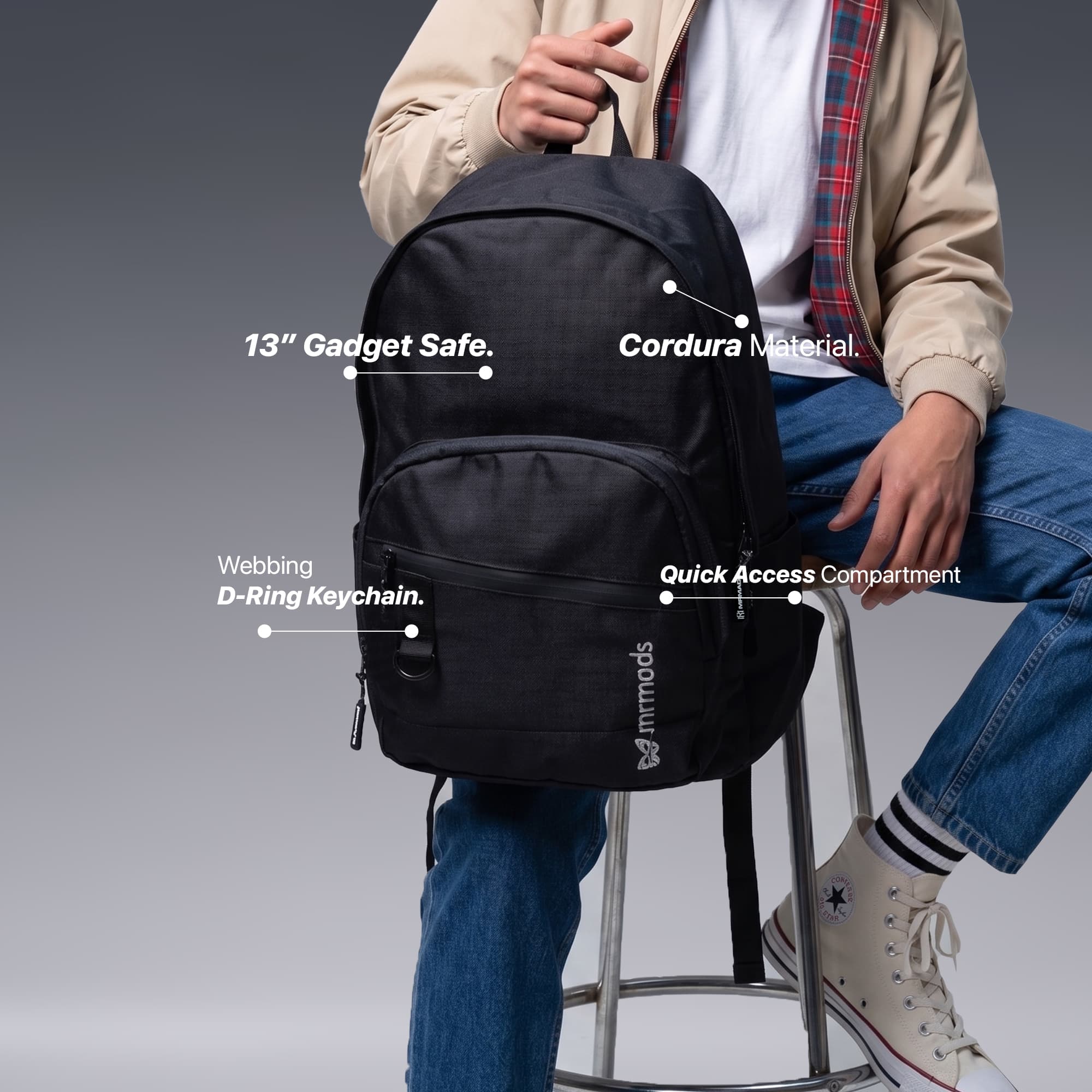 Mr Mads - Rayner Backpack Tas Ransel Laptop Pria Wanita Tas Punggung Perempuan Tas Sekolah Tas Kuliah Tas Laptop 14-16 inch Tas Kerja Cowok Terbaru