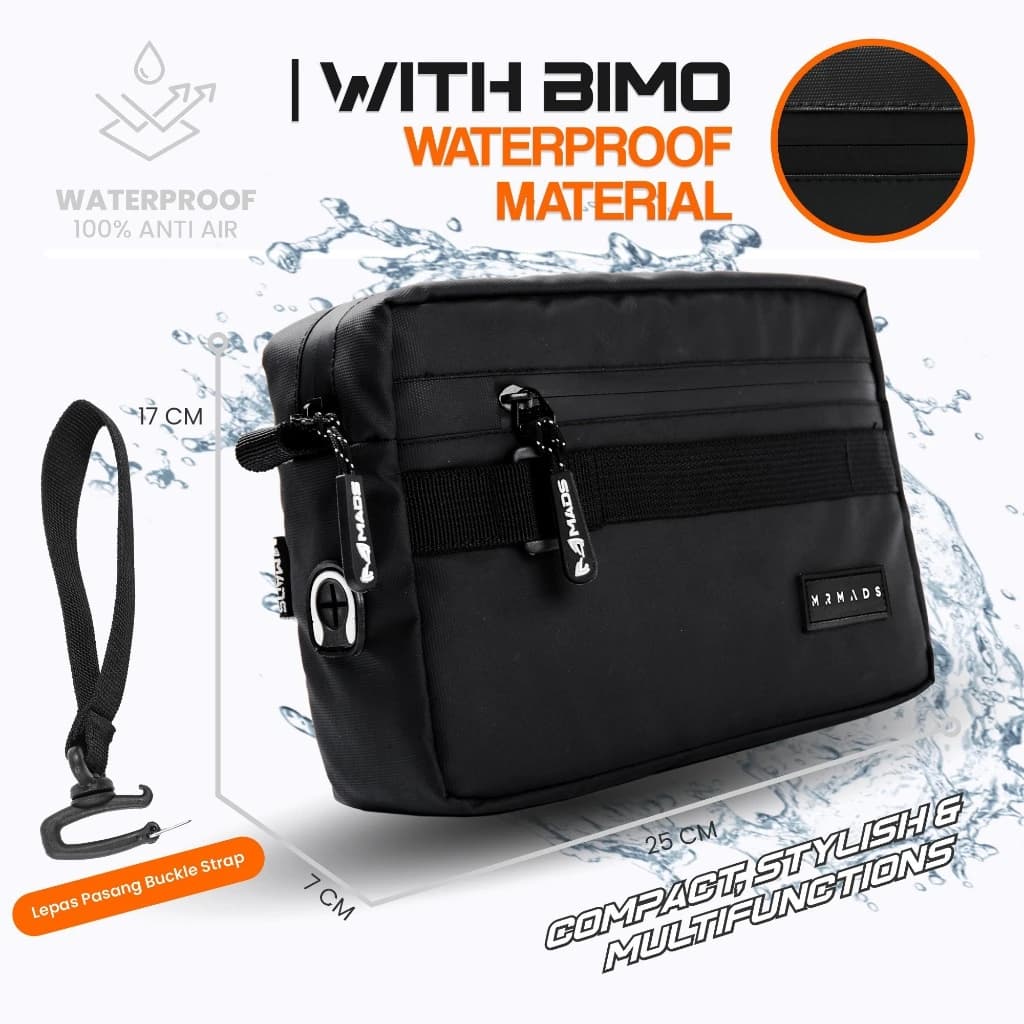 Mr Mads - Revo Clutch Bag - Sling Bag Pouch Pria Wanita (Unisex) - Waterproof