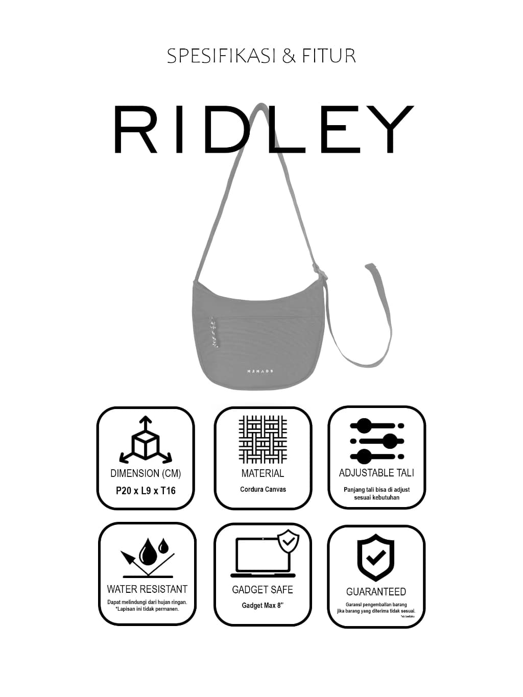 Mr Mads - Ridley Sling Bag Tas Selempang  Pria crossbody & shoulder bags